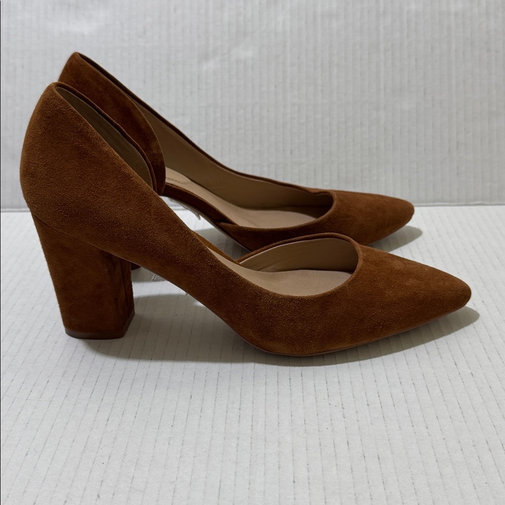 ALDO Camel Brown Block Heels Pump Size 9 Same Day Shipping Guaranteed